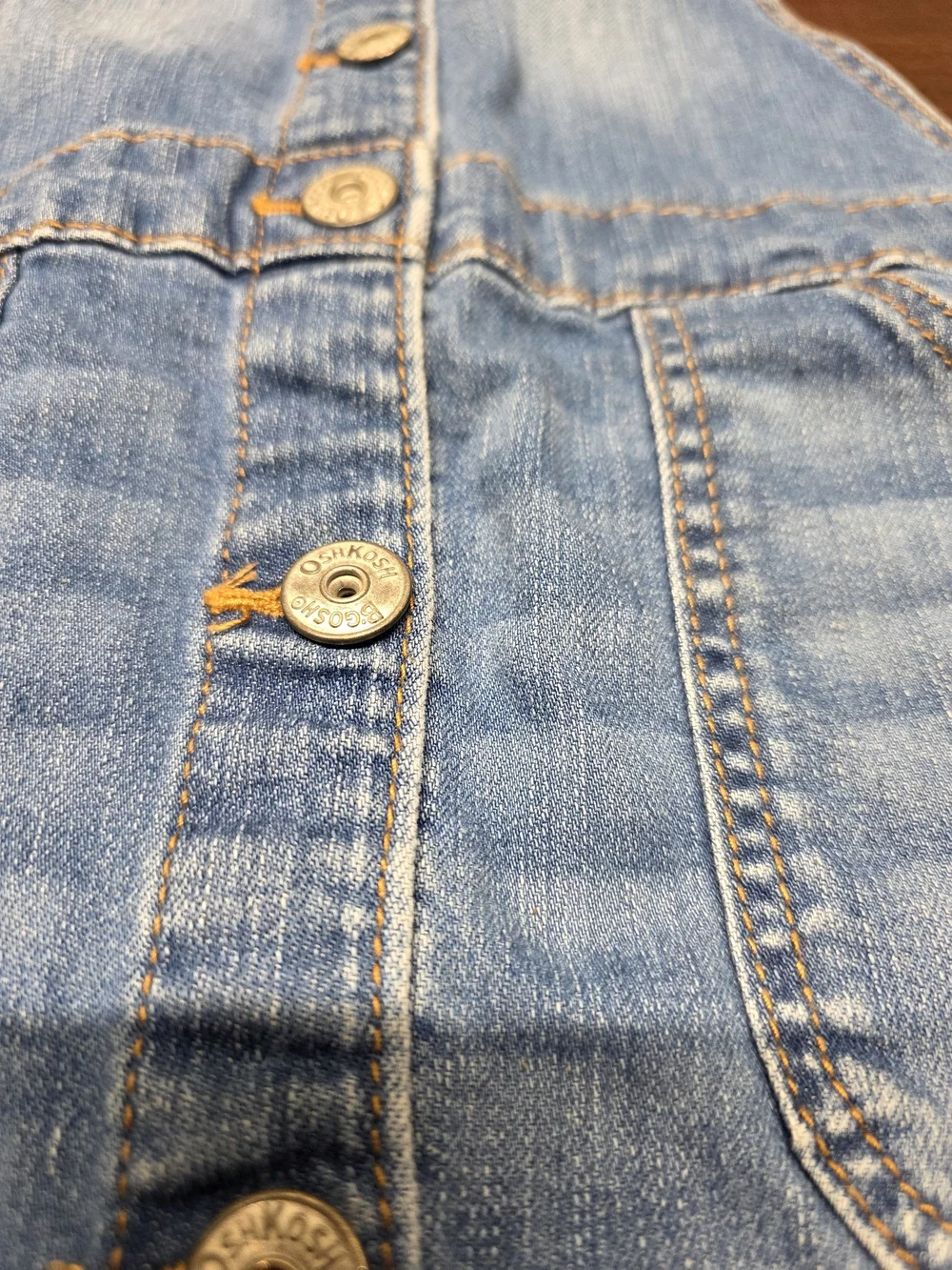 OshKosh B'gosh Blue Denim Button-Front Overall Dress
